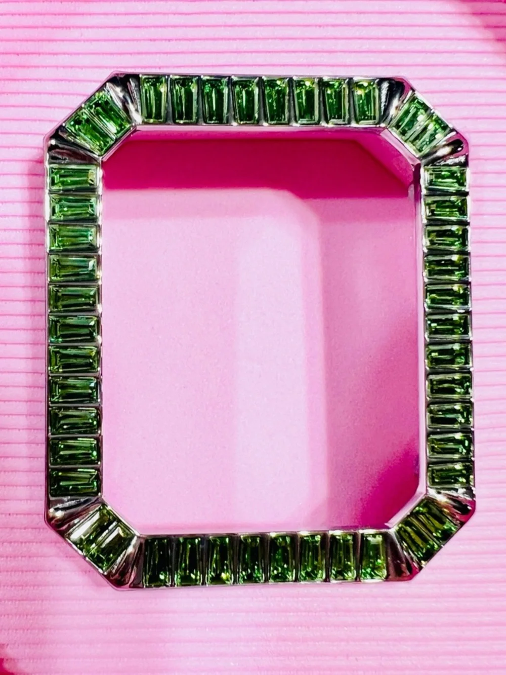 SWAROVSKI Millenia 40mm Apple Watch Cover Rhodium & Green Crystals Series 4 & 5